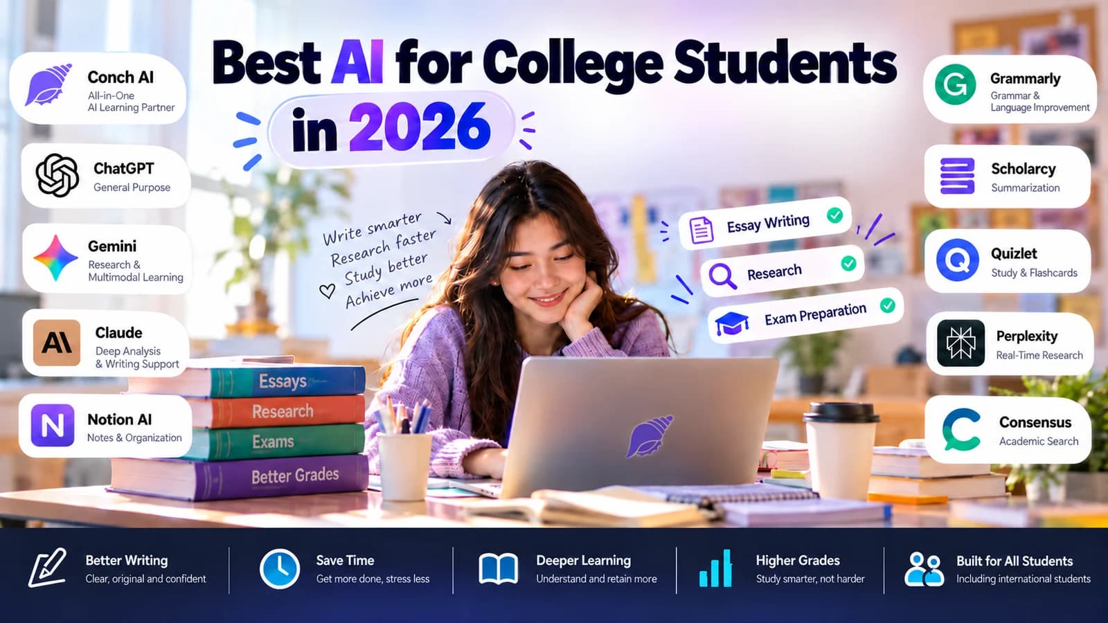 Best AI for College Students in 2026: 9 Tools Compared for Essays, Research, and Exams